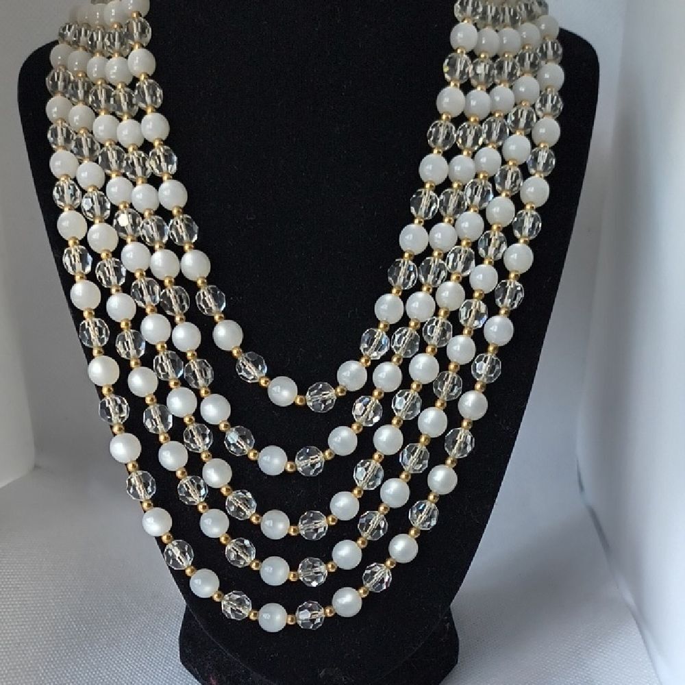 Vintage 1950s Napier 5 Strand Necklace